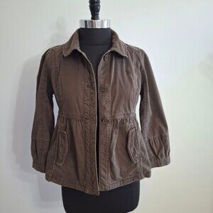 Abercrombie & Fitch New York Sz M Vintage Y2K Cinched Utility Jacket Brown